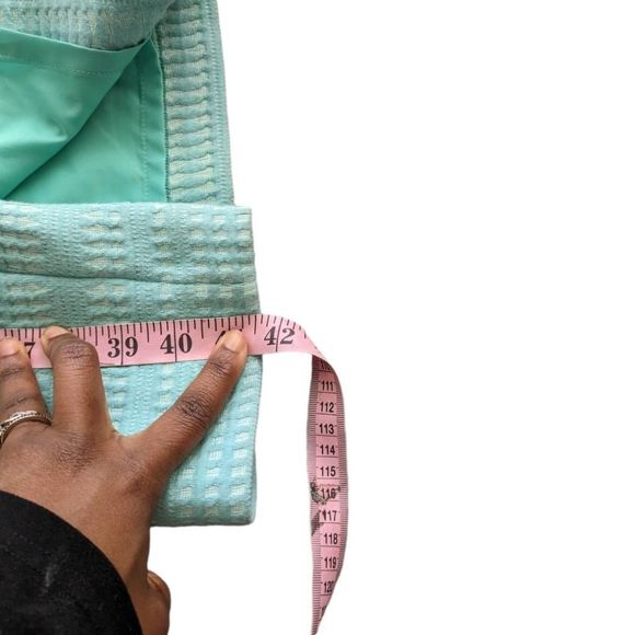 W BY Worth Dress Basic Yoke Dress Textured 6 Teal Short sleeve Knee Length - Picture 8 of 11